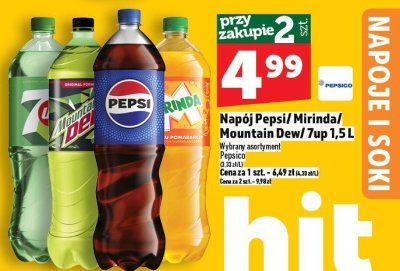 Napój Pepsi/ Mirinda/ Mountain Dew/ 7up 1,5L promocja w TOPAZ