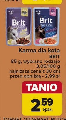 Karma dla kota z łosośiem BRIT PREMIUM promocja