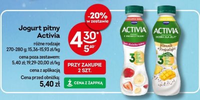 Jogurt pitny Activia różne rodzaje promocja w Żabka