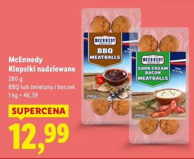 Klopsiki nadziewane McEnnedy BBQ lub śmietana i boczek promocja w Lidl