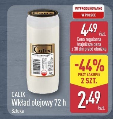 Wkład olejowy 72 h Calix promocja w Aldi