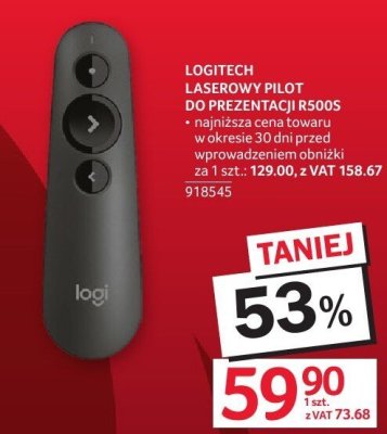 Pilot laserowy LOGITECH LASEROWY PILOT PRESENTER R500S promocja w Selgros
