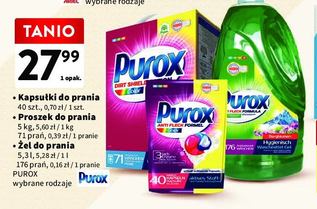 Proszek do prania color Purox promocja w Intermarche