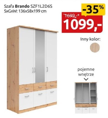 Szafa Brando SZF1L2D6S promocja w Black Red White
