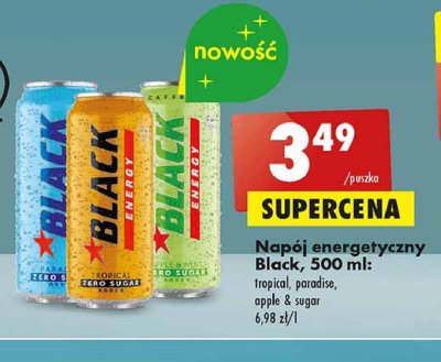 Napój apple & mint zero sugar Black energy promocja