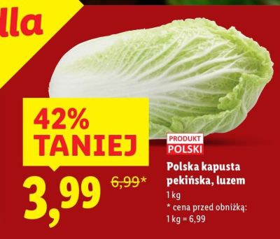Kapusta pekińska Polska luzem promocja w Lidl
