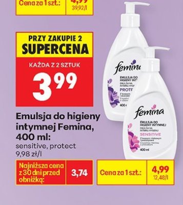 Emulsja do higieny intymnej Femina, 400 ml promocja w Biedronka