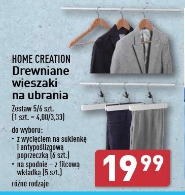 Wieszaki na spodnie drewniane Home creation promocja