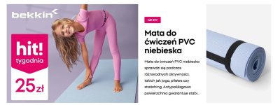 Mata do ćwiczeń PVC niebieska  promocja w Pepco