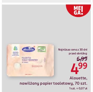 Papier toaletowy nawilżany sensitive Alouette promocja