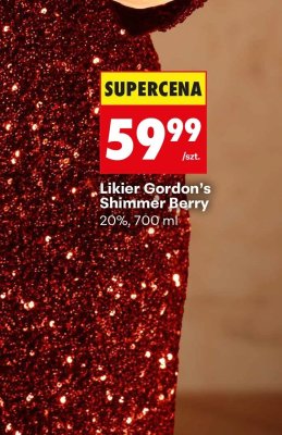 Likier Gordon's Shimmer Berry 20%, 700 ml promocja w Biedronka