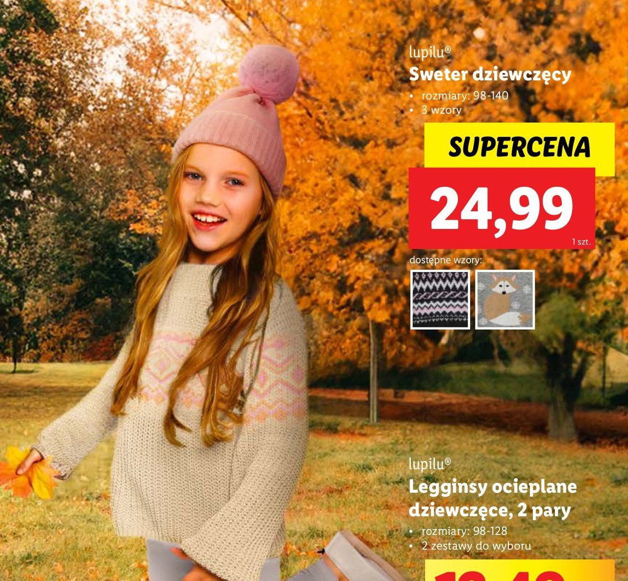 Sweter dziewczęcy 98-140 Lupilu promocja w Lidl