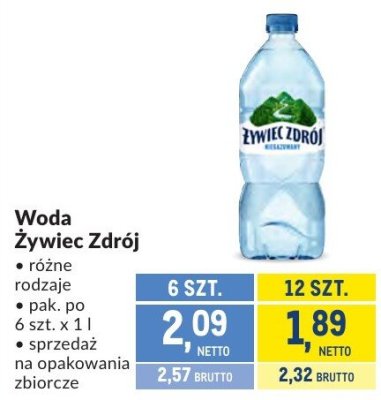 Woda Żywiec Zdrój różne rodzaje promocja w Makro