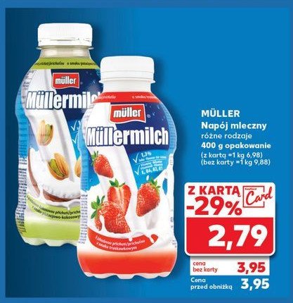 Napój mleczny truskawkowy Mullermilk promocja