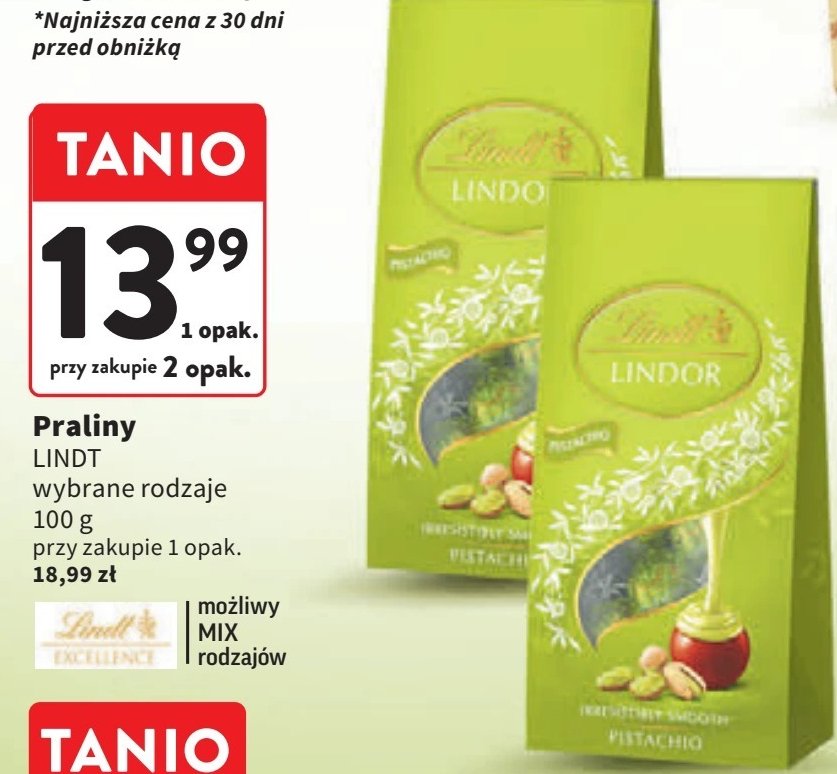 Bombonierka pistachio Lindt lindor promocja