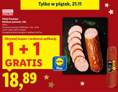 Kiełbasa żywiecka Pikok Premium XXL promocja w Lidl