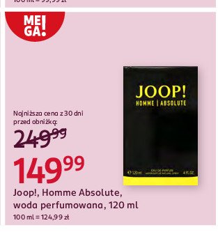 Woda perfumowana Joop! homme absolute promocja w Rossmann