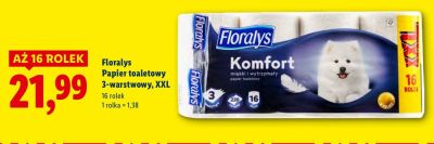 Papier toaletowy Komfort 3-warstwowy, XXL 16 szt. promocja w Lidl