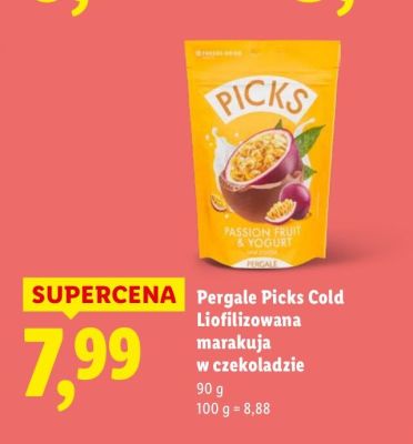 Marakuja liofilizowana w czekoladzie Pergale Picks Cold promocja w Lidl