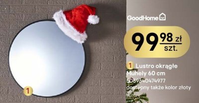 Lustro okrągłe Mabely 60 cm 5069204174977 dostępny także kolor złoty promocja w Castorama