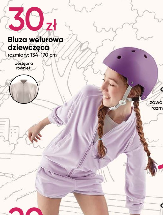 Bluza welurowa dziewczęca promocja w Pepco