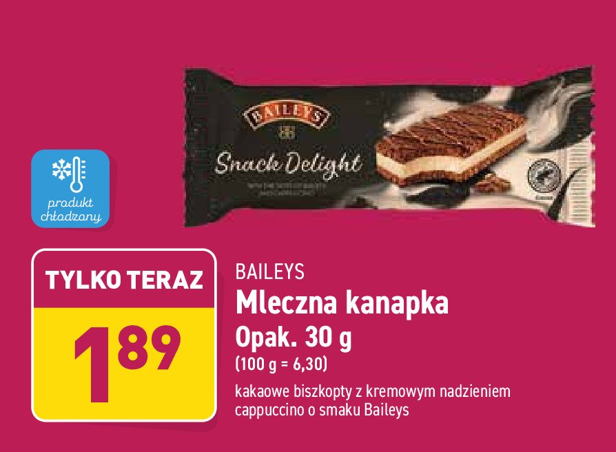 Mleczna kanapka Baileys snack delight promocja