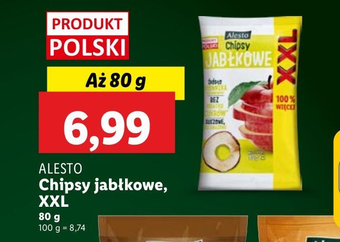 Chipsy jabłkowe Alesto promocja w Lidl