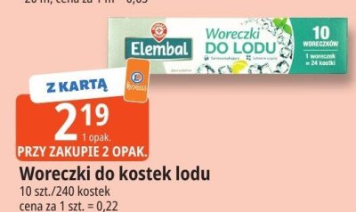 Woreczki do kostek lodu Elembal promocja w Leclerc