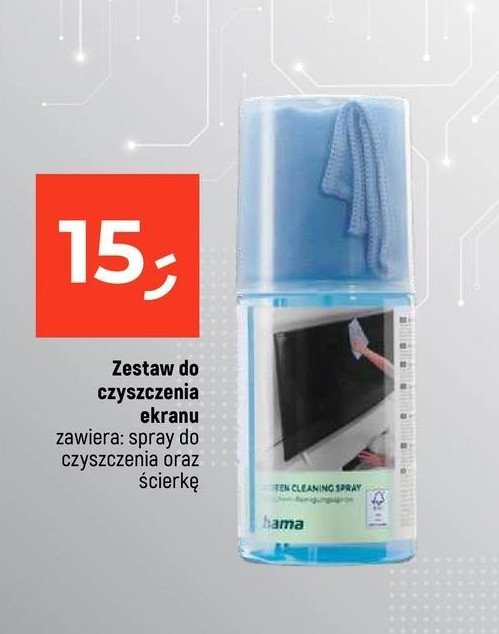 Spray do czyszczenia ekranów + ścierka Hama promocja w Dealz