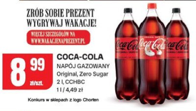 Napój Coca-Cola gazowany Original, Zero Sugar promocja w Chorten