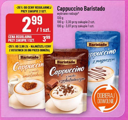 Cappuccino o smaku śmietankowym Baristado cappuccino Baristado cafe promocja w POLOmarket