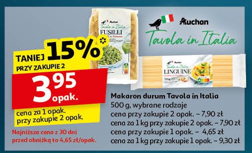 Makaron spaghetti Auchan tavola in italia promocja w Auchan