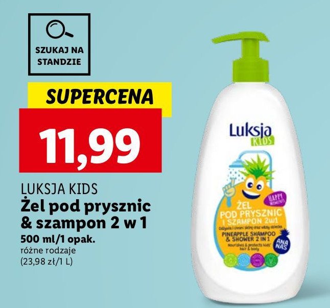 Żel pod prysznic i szampon 2w1 ananas LUKSJA KIDS promocja