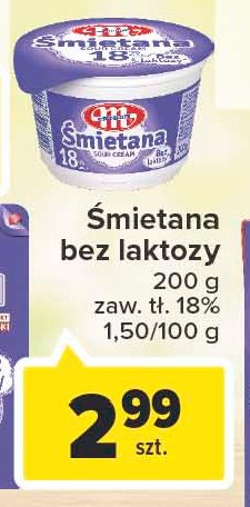 Śmietana polska bez laktozy 18 % Mlekovita promocje
