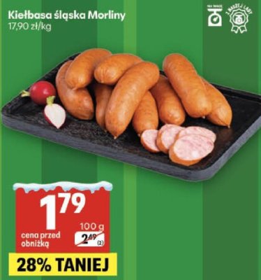 Kiełbasa śląska Morliny promocja w Delikatesy Centrum