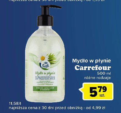 Mydło w płynie rumiankowe Carrefour soft promocja