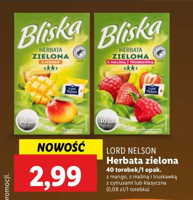 Herbata zielona Lord nelson bliska promocja w Lidl