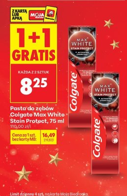 Pasta do zębów Colgate Max White Stain Protect 75ml promocja w Biedronka