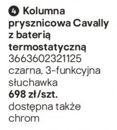 Kolumna prysznicowa Cavally promocja w Castorama