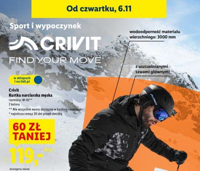 Kurtka narciarska męska Crivit promocja w Lidl