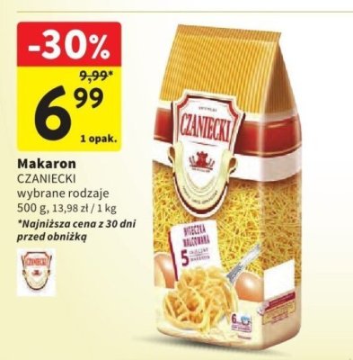 Makaron CZANIECKI wybrane rodzaje 500 g promocja w Intermarche