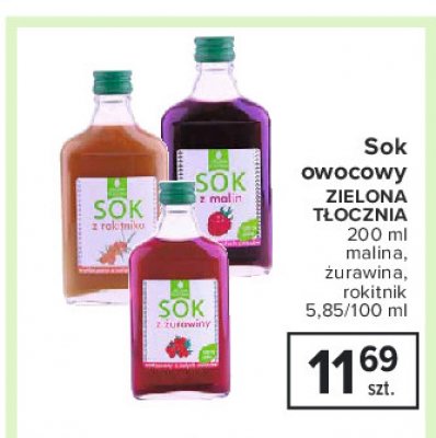 Sok z malin Zielona tłocznia promocja