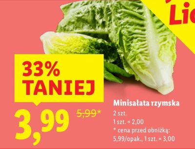 Minisałata rzymska promocja w Lidl