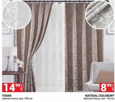 Materiał zasłonowy szer. 140 cm promocja w Merkury Market