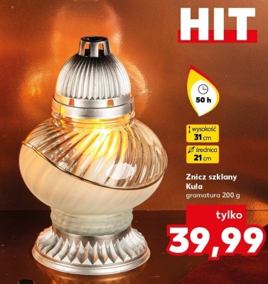 Znicz szklany Kula 50 h promocja w Kaufland