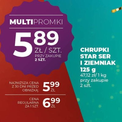 Chrupki Star ser z ziemniakami 125 g promocja w Duży Ben