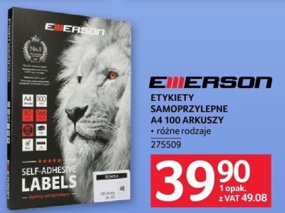 Etykiety samoprzylepne A4 EMERSON 100 arkuszy różne rodzaje promocja w Selgros