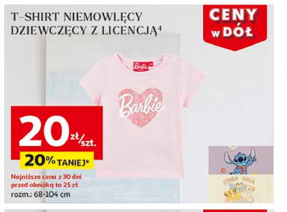 T-shirt niemowlęcy dziewczęcy 68-104 cm Auchan inextenso promocja w Auchan