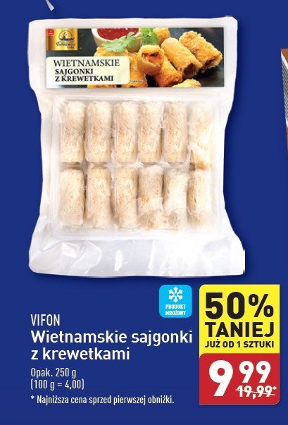 Wietnamskie sajgonki z krewetkami Vifon promocja w Aldi