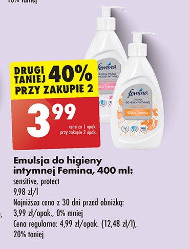 Emulsja do higieny intymnej protect pompka Femina intimea promocja